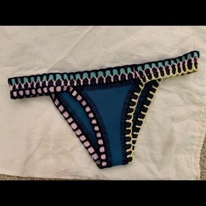 New no tags KIINI SMALL TEAL Multi BIKINI  Bottom